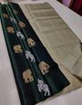 Enamoring Green Soft Silk Saree With Alluring Blouse Piece
