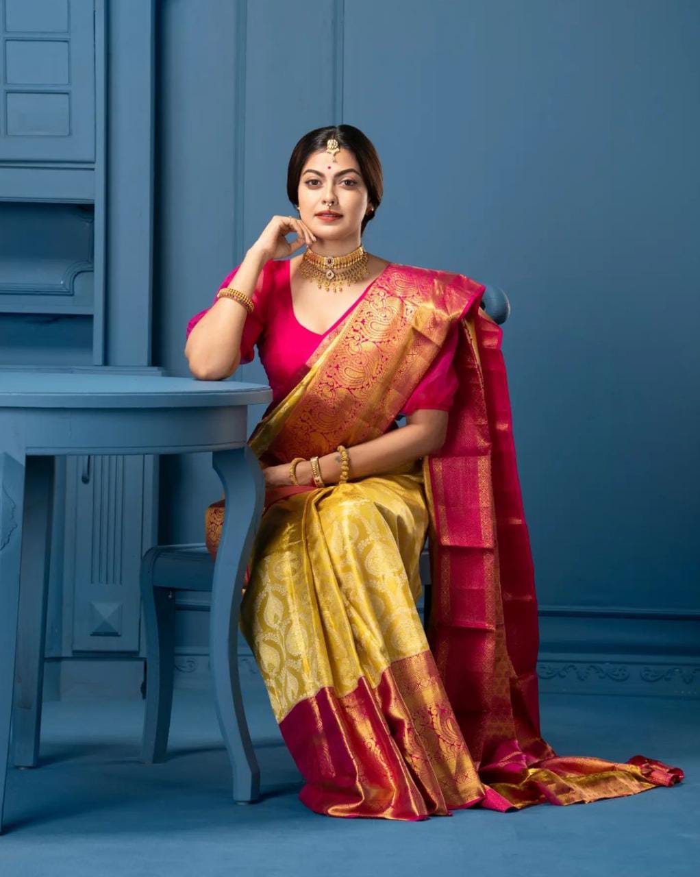 Allure Yellow Soft Silk Saree With Glittering Blouse Piece