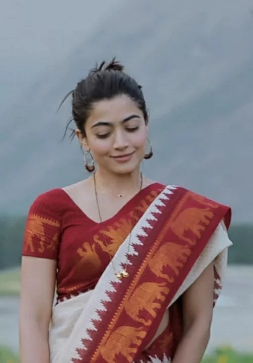 Rhapsody White Soft Silk Saree With Surreptitious Blouse Piece