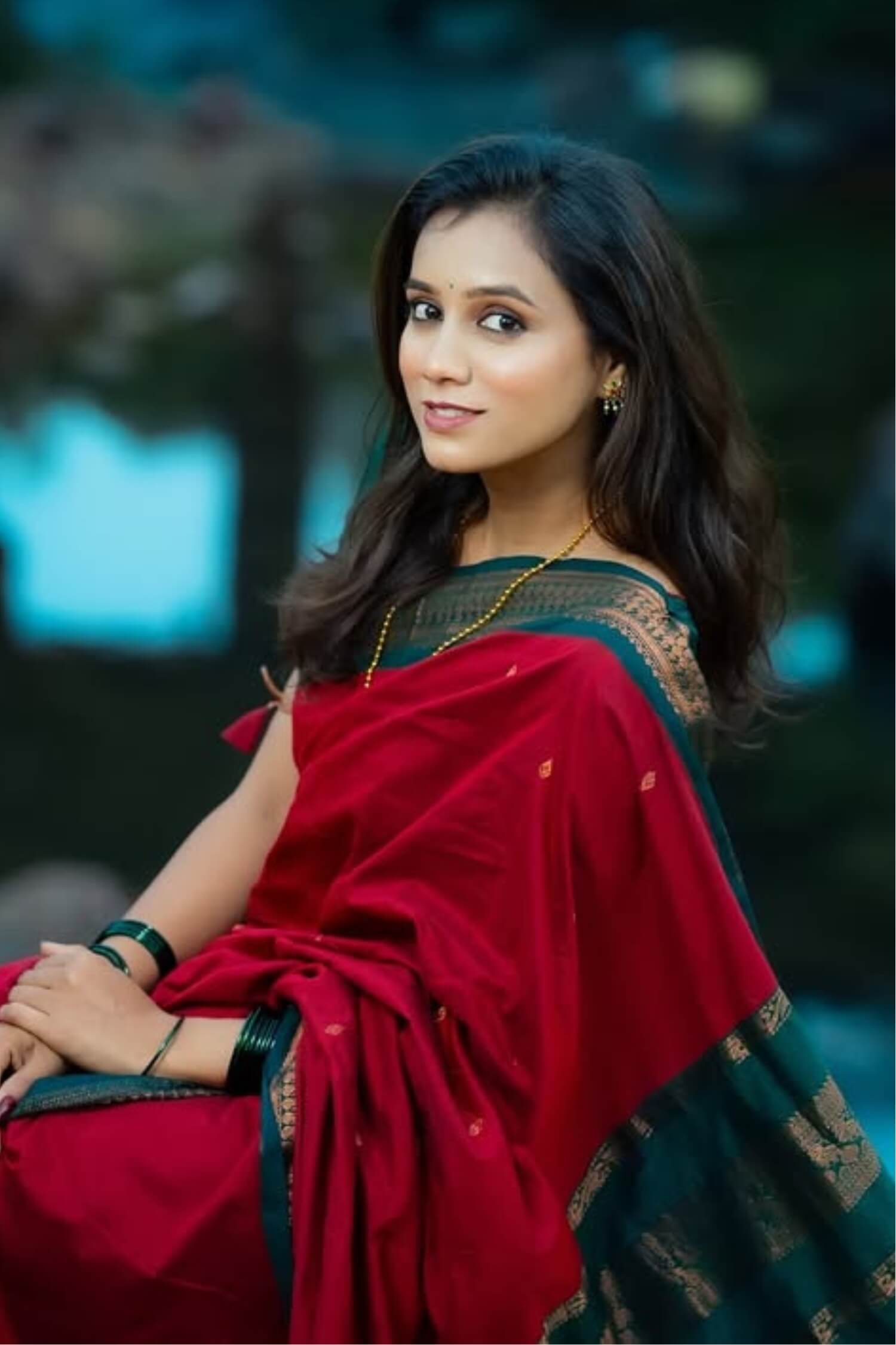 Ethereal Red Soft Silk Saree With Brood Blouse Piece