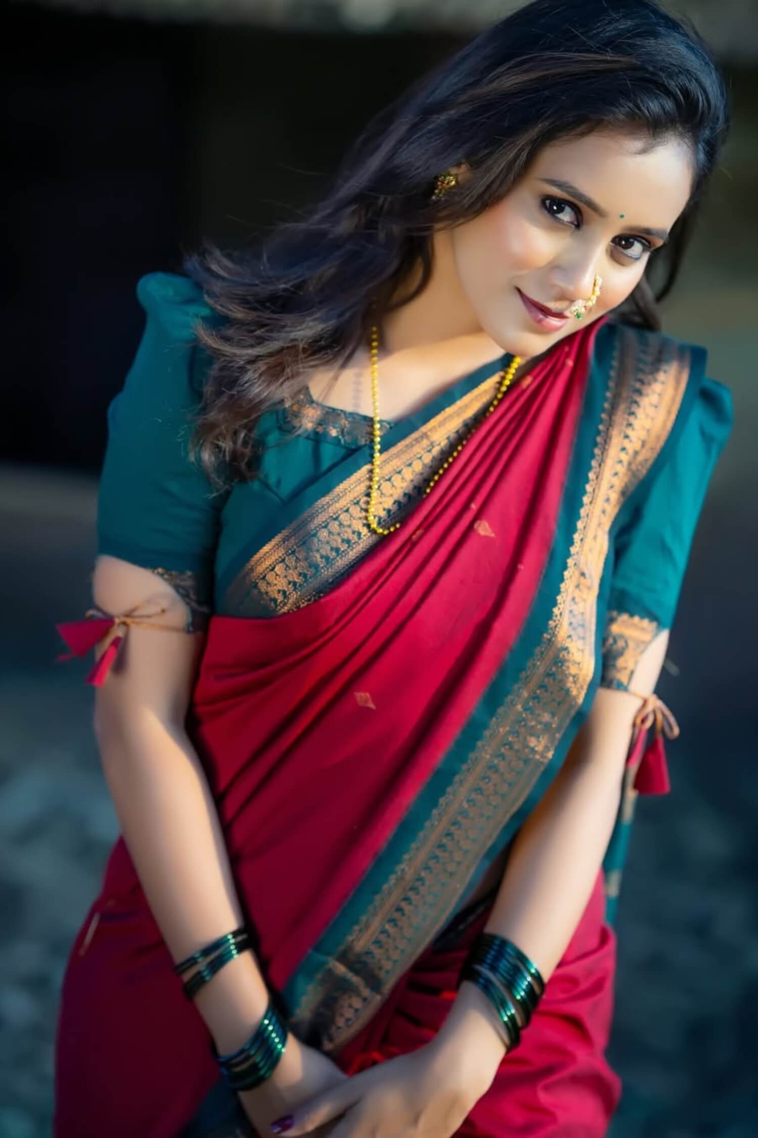 Ethereal Red Soft Silk Saree With Brood Blouse Piece