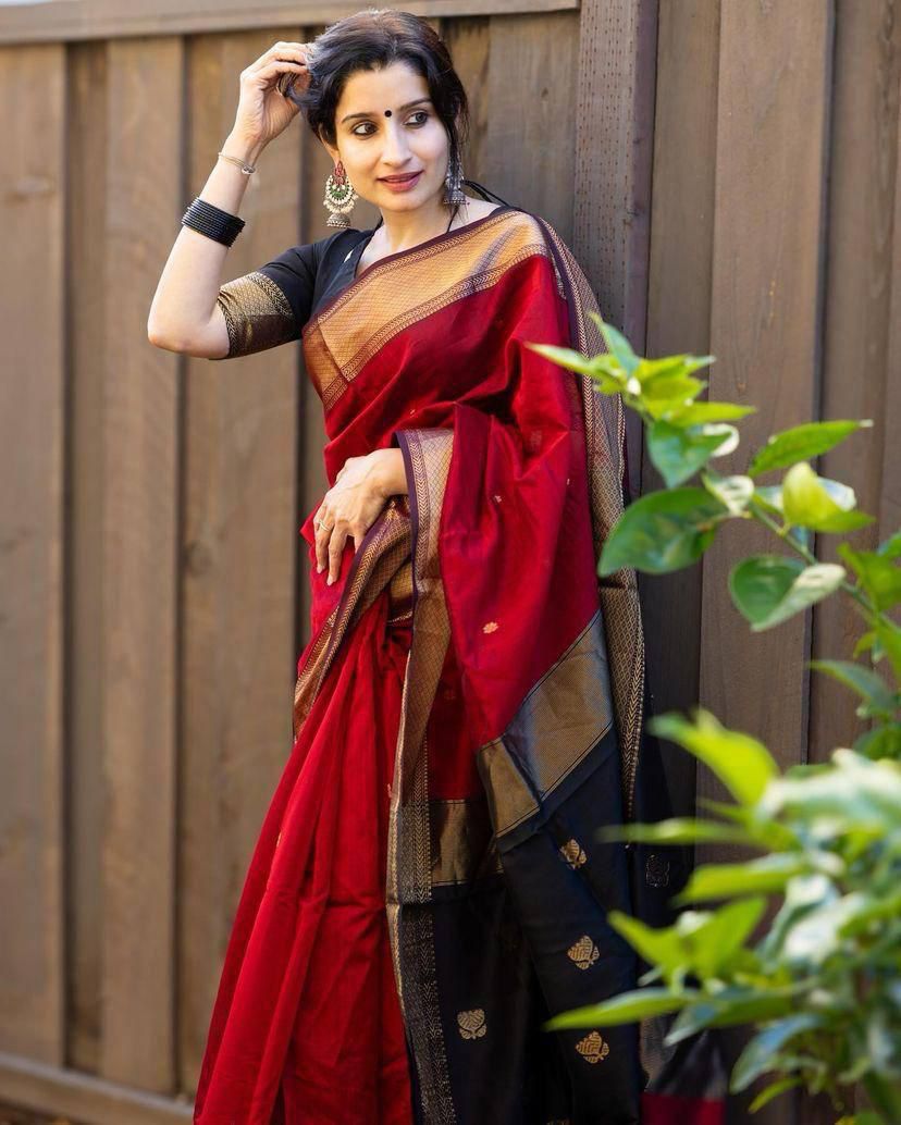 Rose Red Maheshawari Cotton Silk Saree