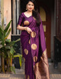 Petrichor Purple Soft Silk Saree With Comely Blouse Piece