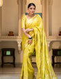 Exemplary Yellow Soft Silk Saree With Sensational Blouse Piece