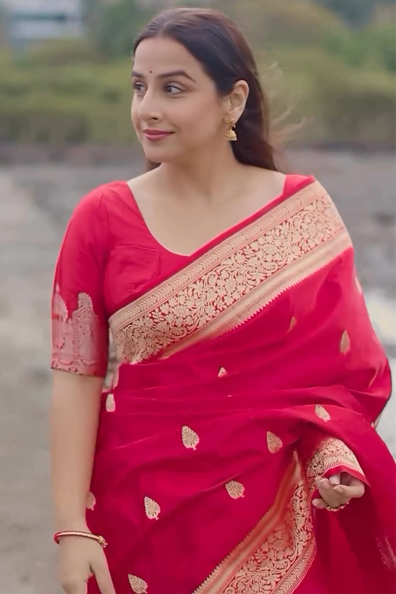 Profuse Dark Pink Soft Silk Saree With Moiety Blouse Piece
