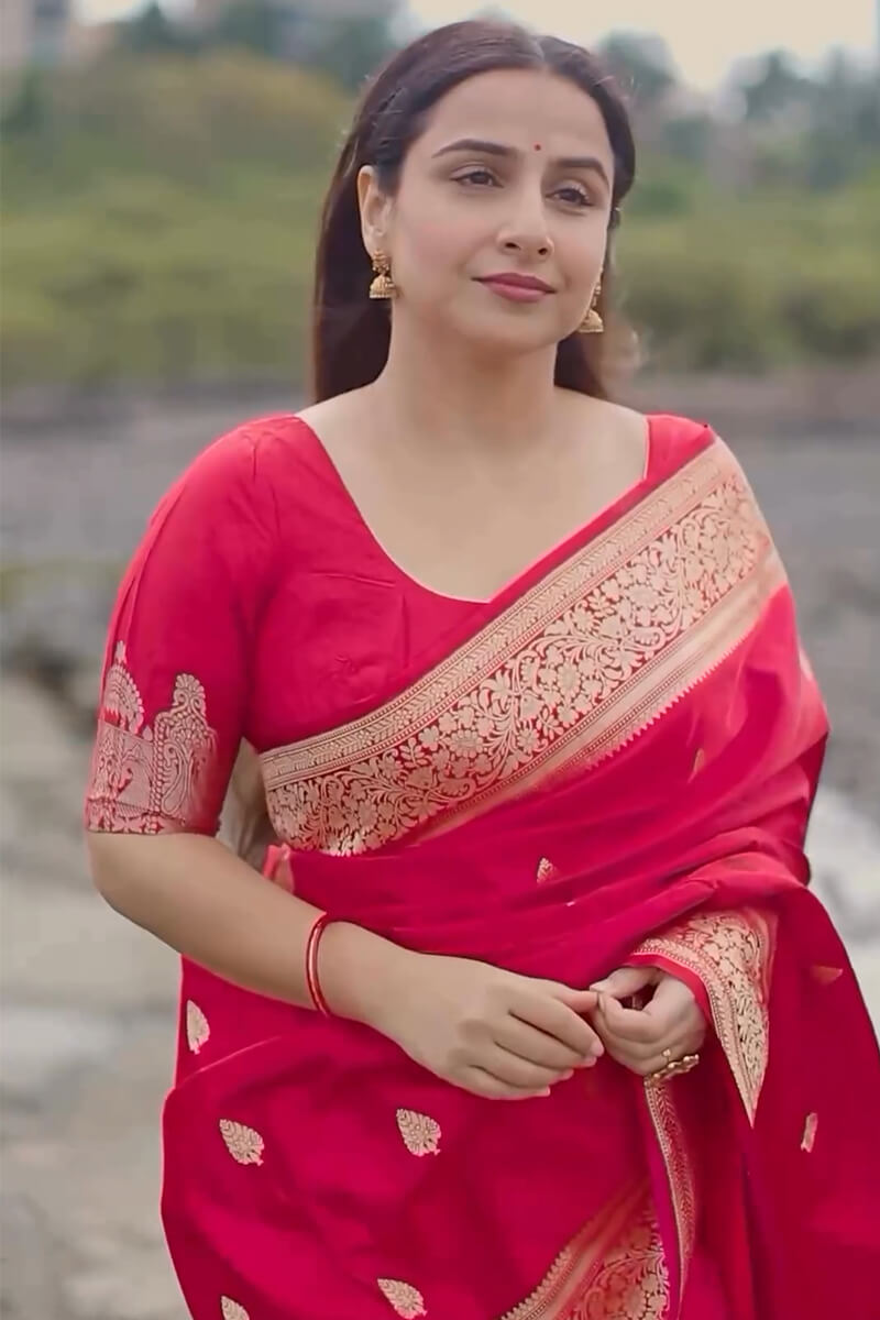 Profuse Dark Pink Soft Silk Saree With Moiety Blouse Piece