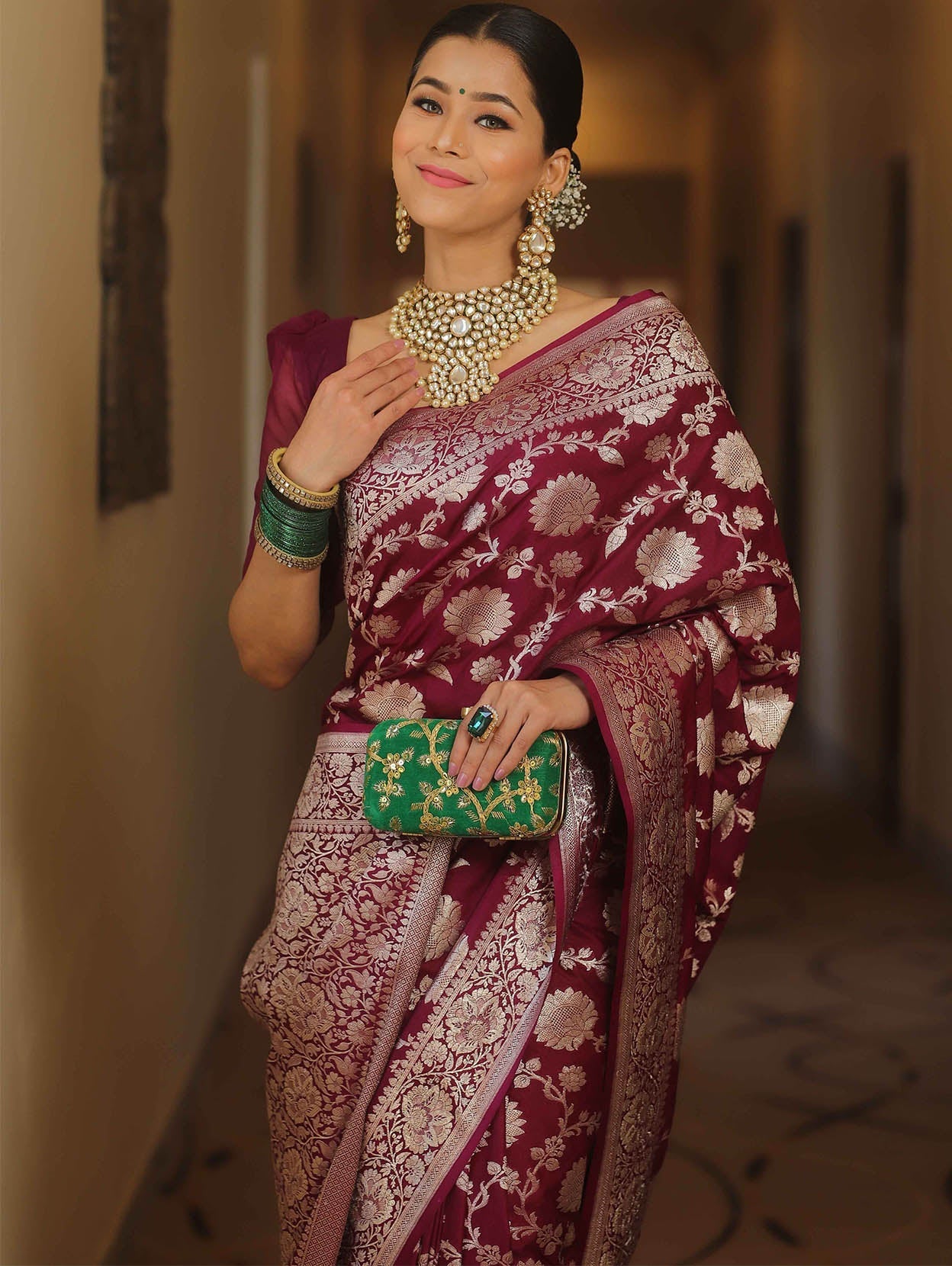 Luxuriant Wine Soft Silk Saree With Ravishing Blouse Piece