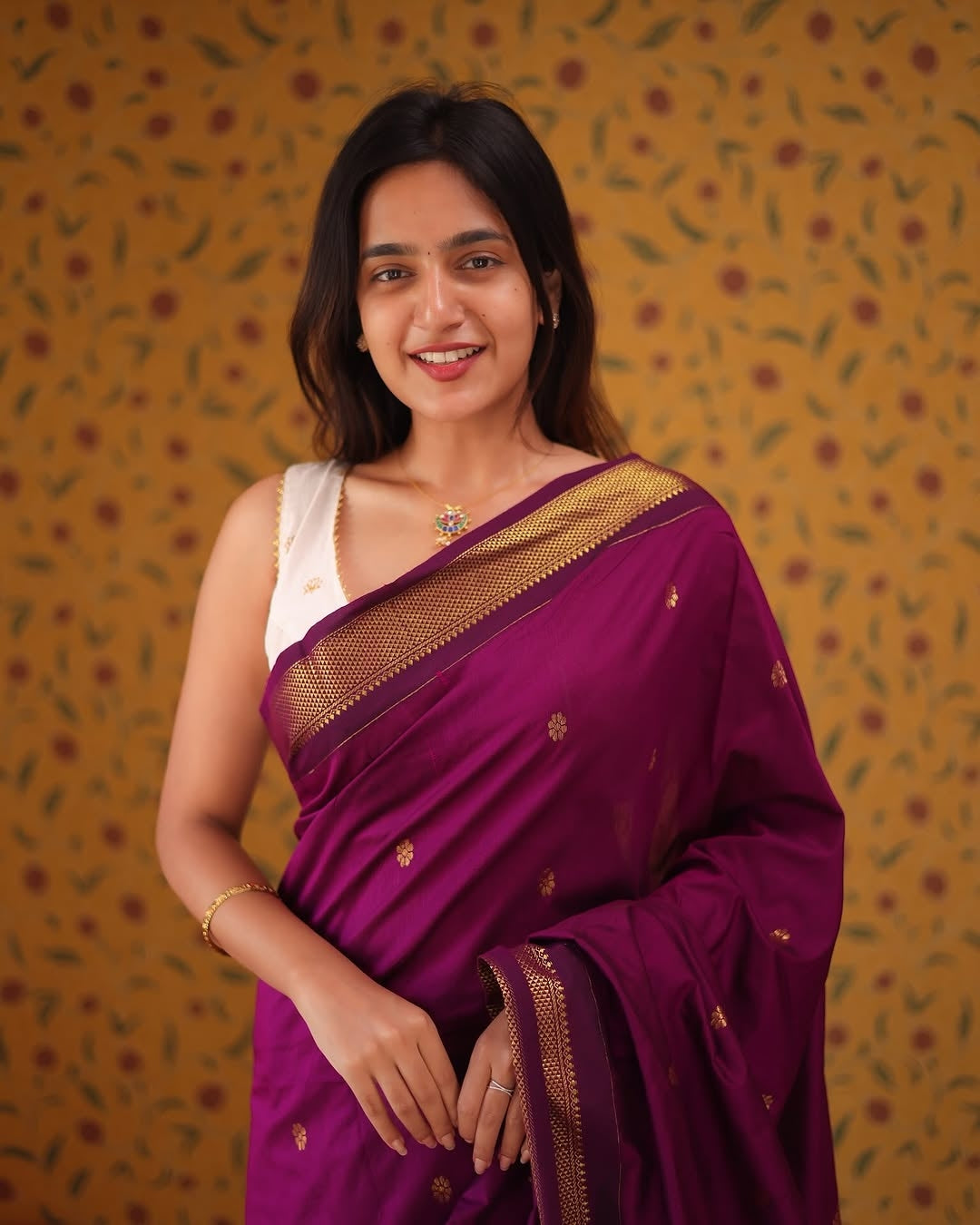 Cynosure Magenta Soft Silk Saree With Lissome Blouse Piece