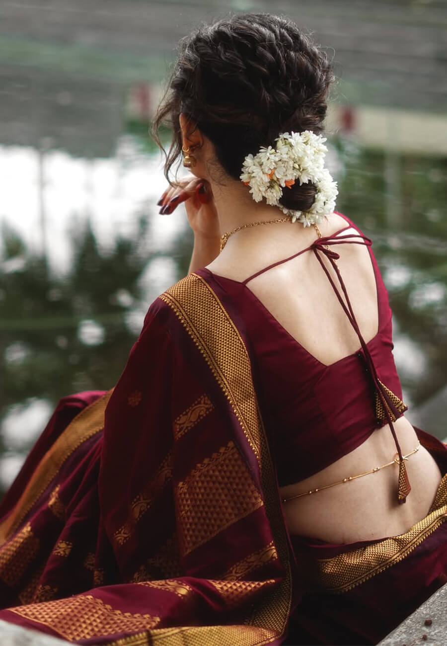 Super classy Maroon Soft Silk Saree With Seraphic Blouse Piece
