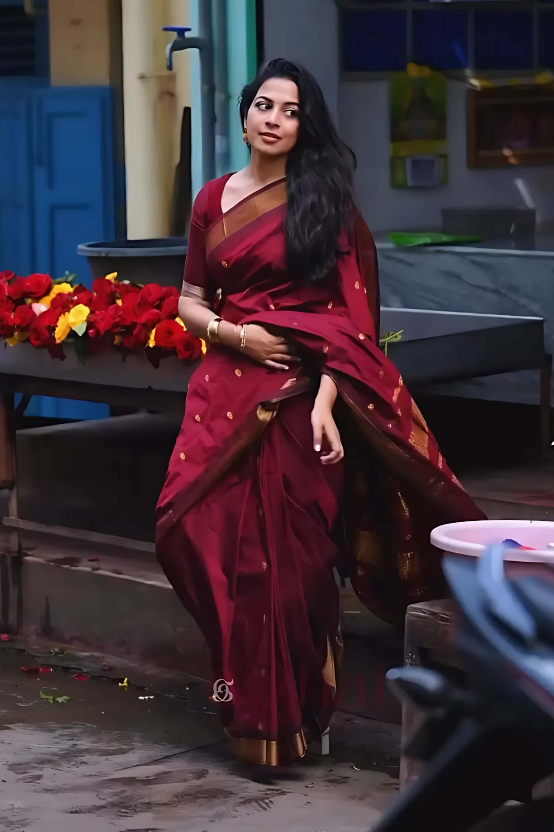 Desultory Maroon Soft Silk Saree With Glorious Blouse Piece