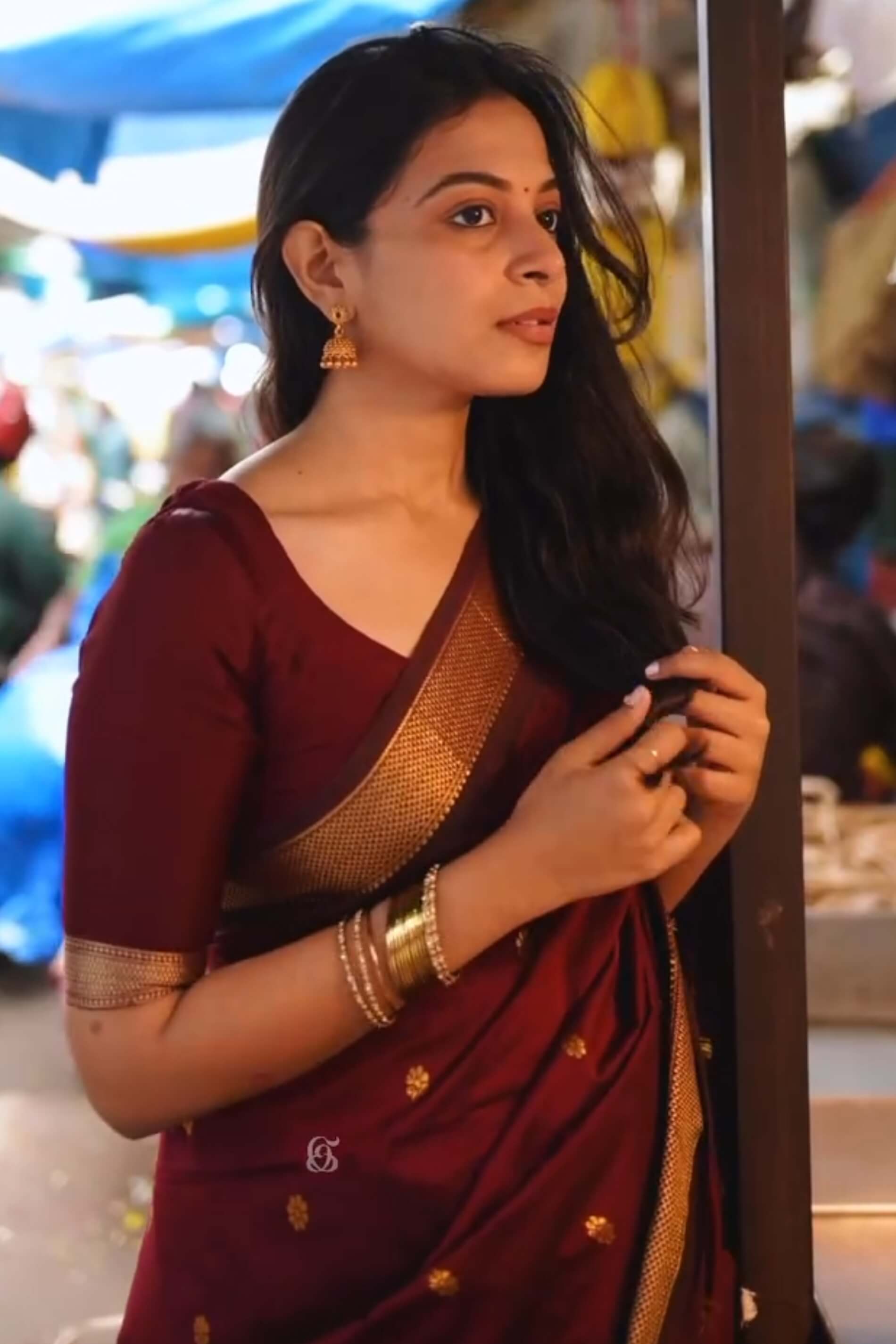 Desultory Maroon Soft Silk Saree With Glorious Blouse Piece
