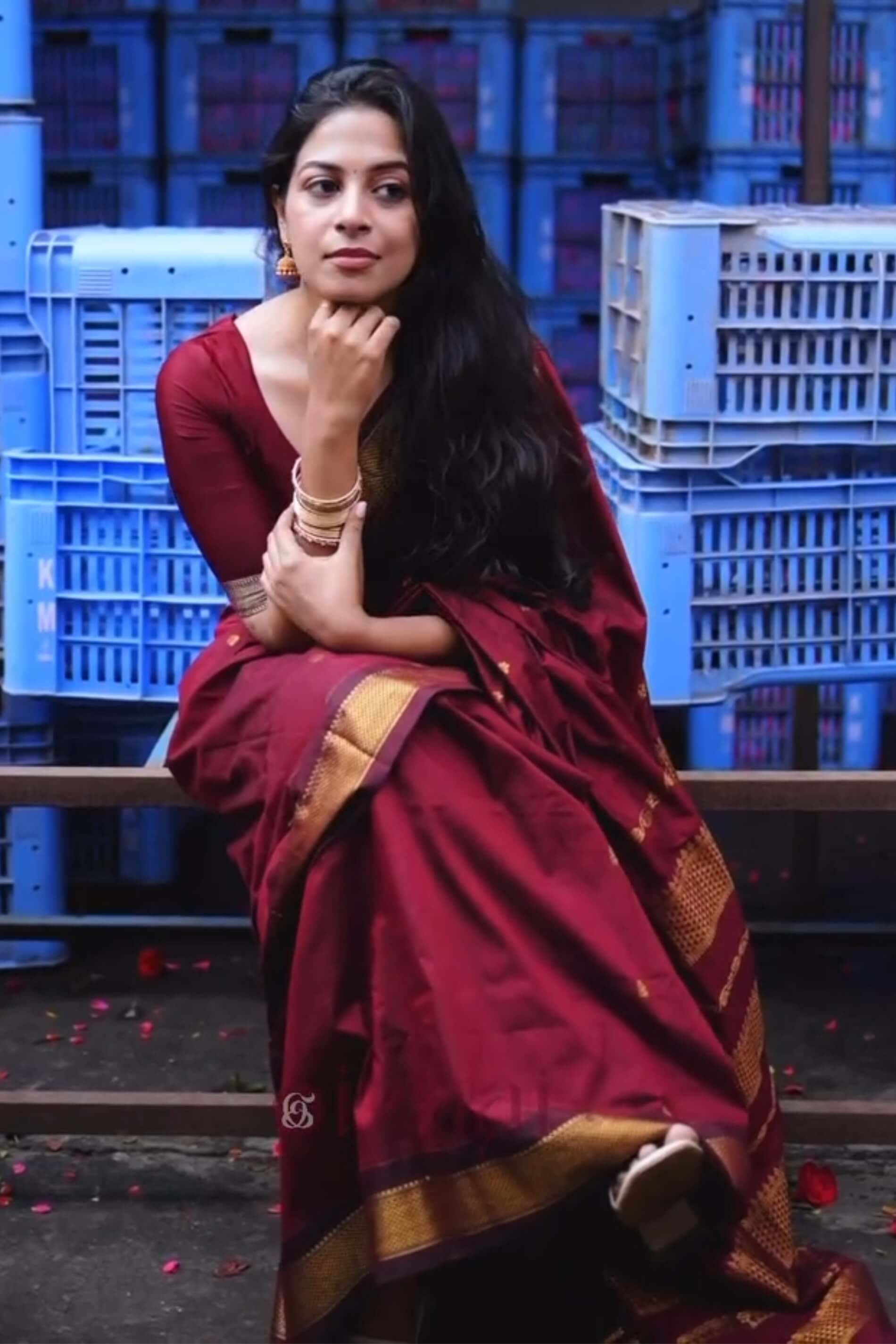 Desultory Maroon Soft Silk Saree With Glorious Blouse Piece