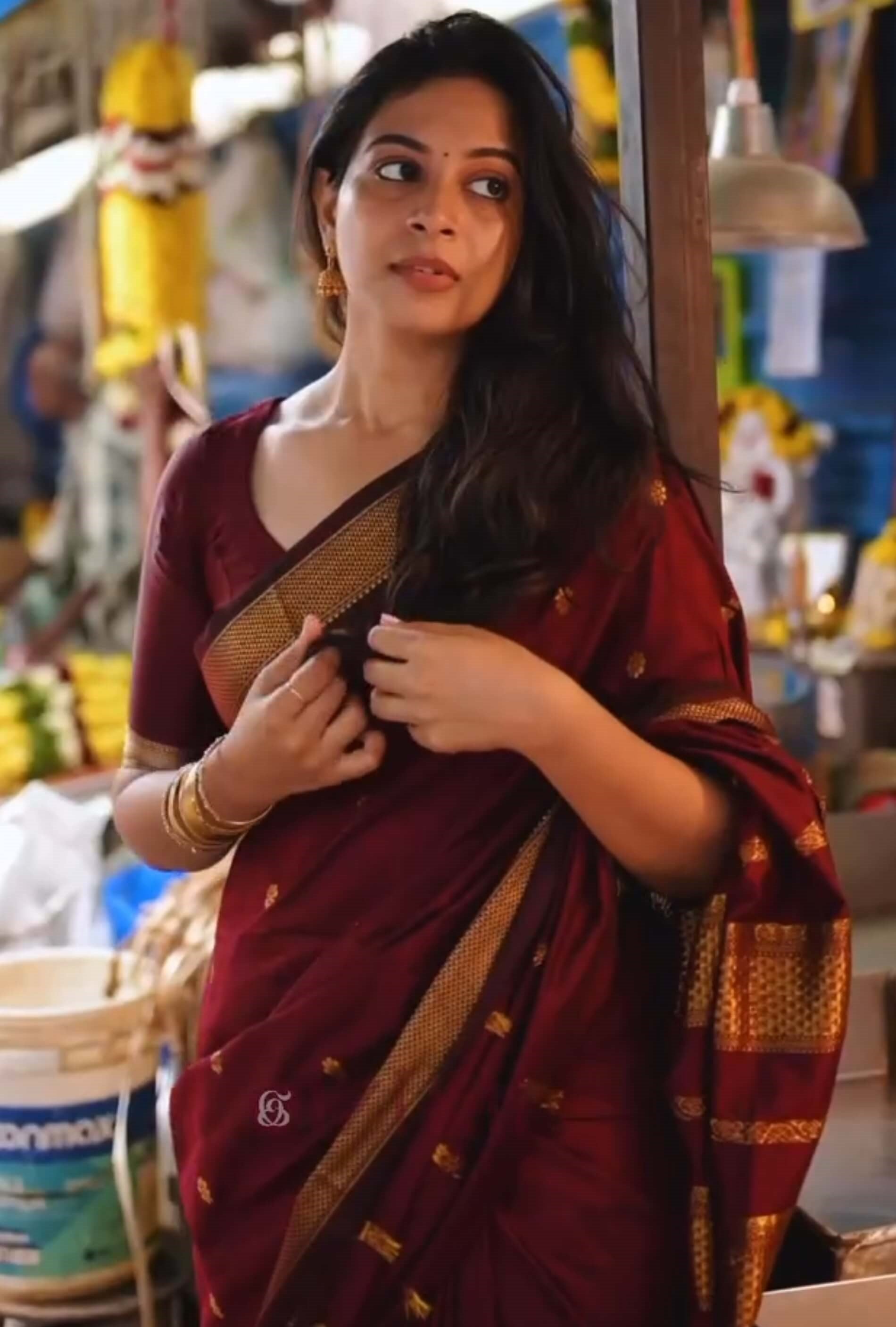 Desultory Maroon Soft Silk Saree With Glorious Blouse Piece