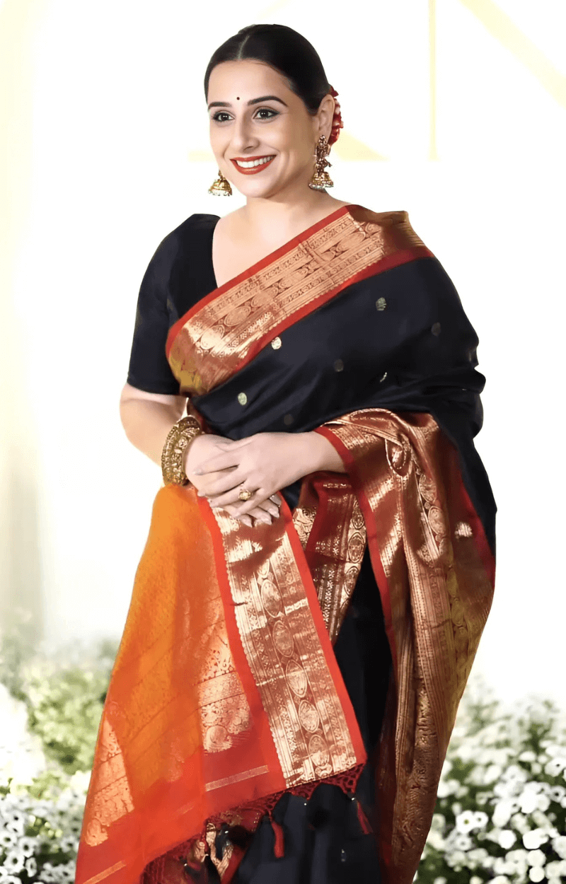 Snazzy Black Soft Banarasi Silk Saree With Rhapsody Blouse Piece