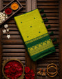 Panoply Green Cotton Silk Saree With Evocative Blouse Piece