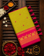 Seraglio Green Cotton Silk Saree With Ineffable Blouse Piece