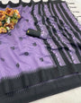 Lassitude Lavender Cotton Silk Saree With Ephemeral Blouse Piece
