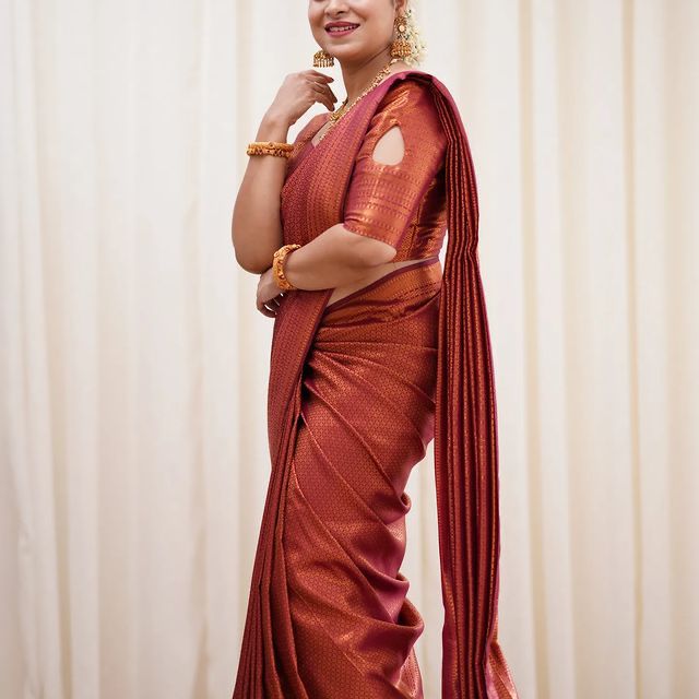 Propinquity Maroon Soft Banarasi Silk Saree With Wonderful Blouse Piece