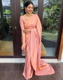 Glamorous Pink Soft Banarasi Silk Saree With Amiable Blouse Piece