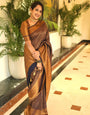 Quintessential Black Soft Kanjivaram Silk Saree With Surpassing Blouse Piece