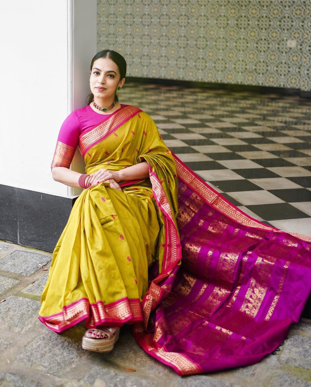 Amazing Mustard Soft Banarasi Silk Saree With Precious Blouse Piece