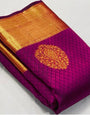 Artistic Magenta Soft Banarasi Silk Saree With Lissome Blouse Piece