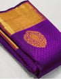 Fragrant Purple Soft Banarasi Silk Saree With Lissome Blouse Piece