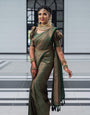 Magnificat Green Soft Silk Saree with Energetic Blouse Piece