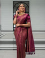 Splendorous Purple Soft Silk Saree with Energetic Blouse Piece