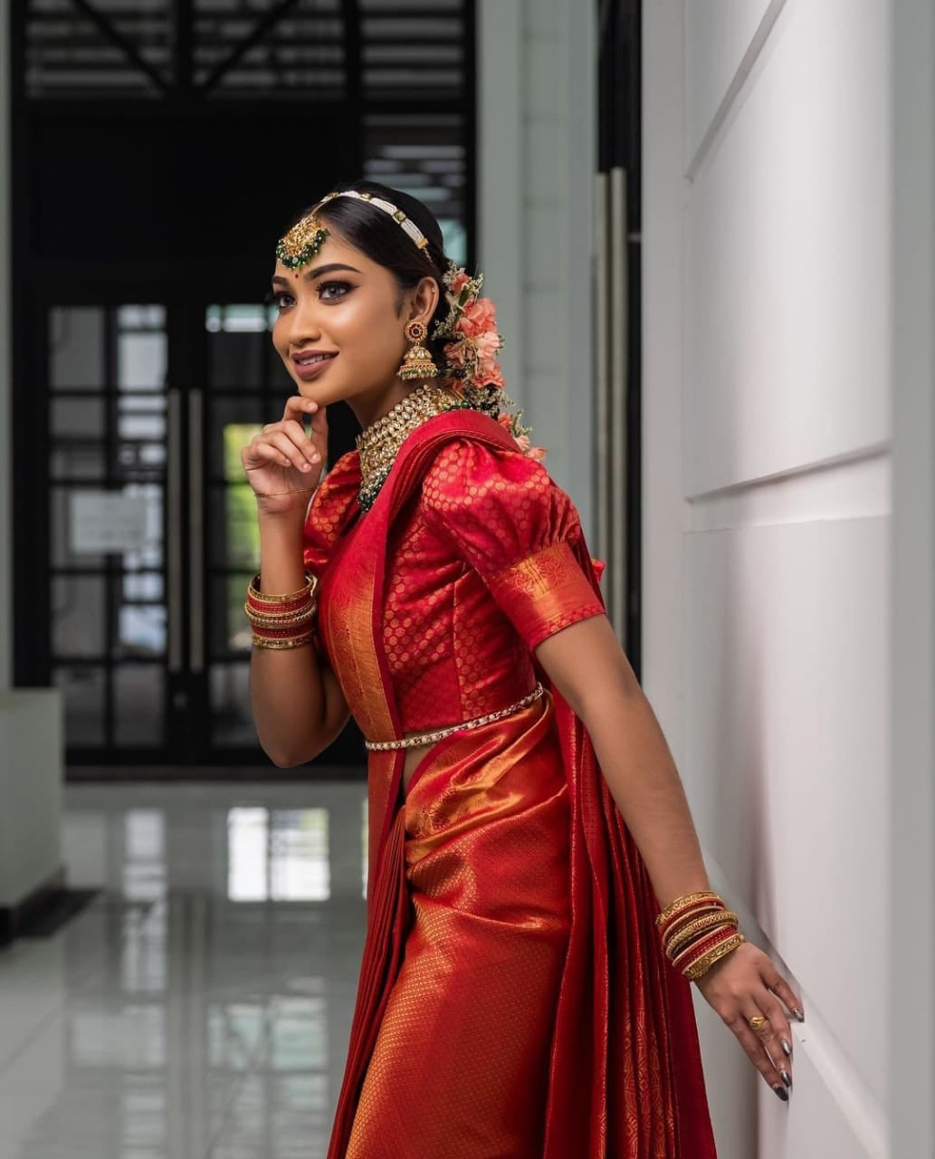 Transcendent Red Soft Silk Saree with Energetic Blouse Piece
