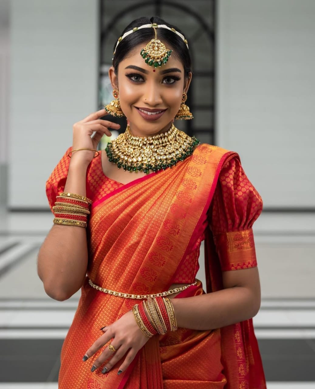 Transcendent Red Soft Silk Saree with Energetic Blouse Piece