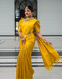 Imaginative Yellow Soft Silk Saree with Energetic Blouse Piece
