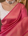 Bewitching Dark Pink Soft Silk Saree With Invaluable Blouse Piece