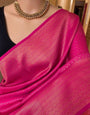 Beauteous Magenta Soft Silk Saree With Dazzling Blouse Piece