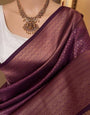 Angelic Purple Soft Silk Saree With Charming Blouse Piece