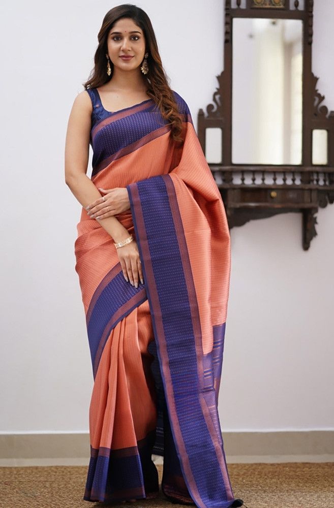 Smart Pink Soft Silk Saree With Most Gossamer Blouse Piece