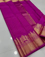 Dalliance Magenta Soft Silk Saree With Exuberant Blouse Piece