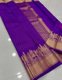 Desultory Purple Soft Silk Saree With Radiant Blouse Piece