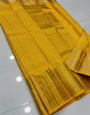 Alluring Yellow Soft Silk Saree With Posh Blouse Piece