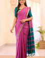 Blissful Pink Cotton Silk Saree With Most Flattering Blouse Piece
