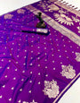 Trendy Purple Soft Silk Saree With Gleaming Blouse Piece