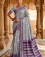 Nemesis Lavender Soft Silk Saree With Stunner Blouse Piece