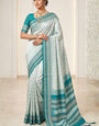 Vestigial Rama Soft Silk Saree With Sempiternal Blouse Piece