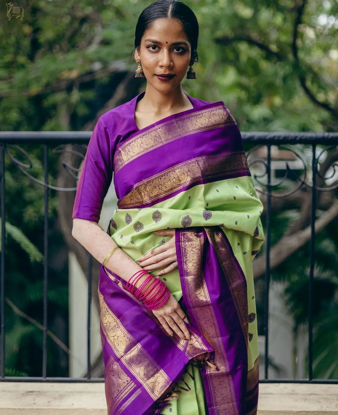 Imbrication Pista Soft Silk Saree With Whimsical Blouse Piece