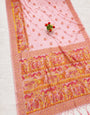 Panoply Pink Pashmina Silk Saree With Tantalizing Blouse Piece
