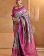 Inimitable Rama Kanjivaram Silk Saree With Outstanding Blouse Piece