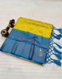 Bucolic Lemon Soft Banarasi Silk Saree With Captivating Blouse Piece