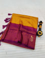 Chatoyant Mustard Soft Banarasi Silk Saree With Admirable Blouse Piece