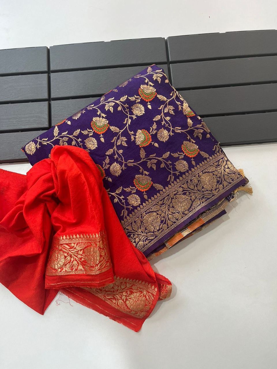 Murmurous Purple Soft Banarasi Silk Saree With Desultory Blouse Piece