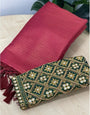 Radiant Dark Pink Kanjivaram Silk Saree With Two Exuberant Blouse Piece